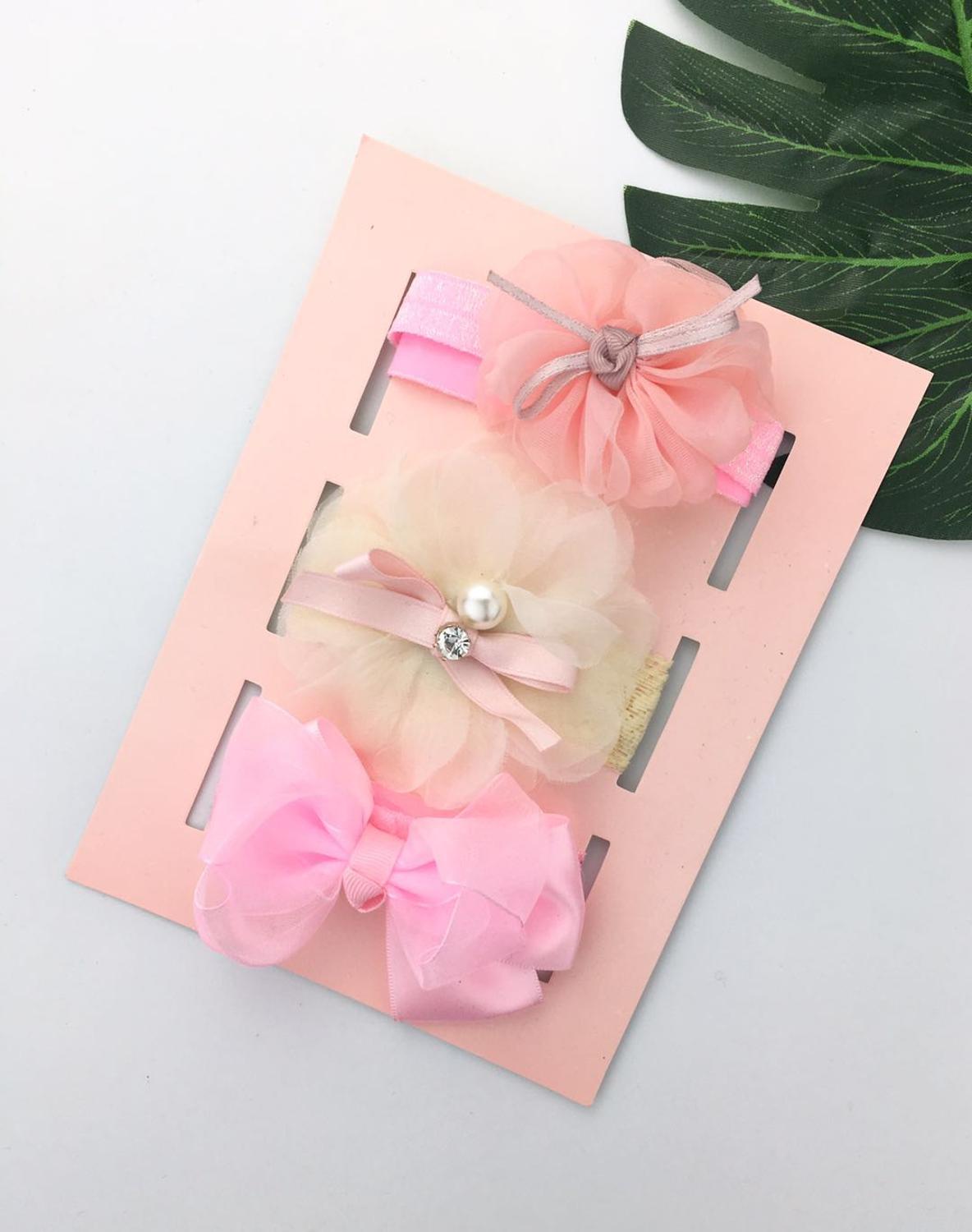 3 Stks/partij Baby Meisje Hoofdband Elastische Hoofddeksels Bloemen Strik Haar Accessoires Voor Baby Meisje Verjaardagsfeestje