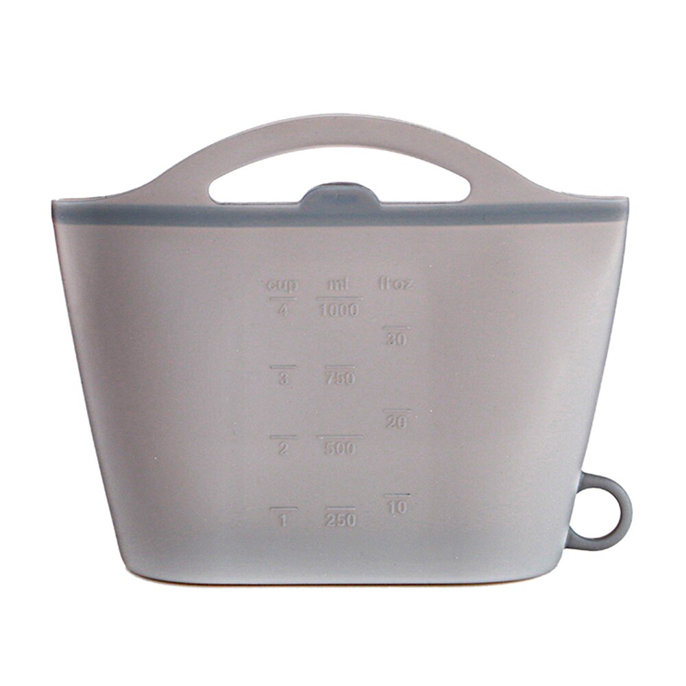 Bolsa de silicona reutilizable con cierre Ziplock para almacenamiento de alimentos, sello hermético para microondas, bolsa de almacenamiento manual, 1 Uds.: Grey