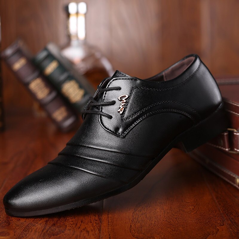 Mazefeng hommes chaussures en cuir mâle chaussures décontractées robe richelieu chaussures printemps bottines Vintage classique mâle décontracté en cuir baskets
