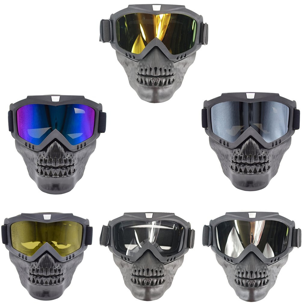 Unisexe lunettes de ski masque modulaire bouche amovible filtre Snowboard lunettes équitation lunettes crâne masque 1 paire