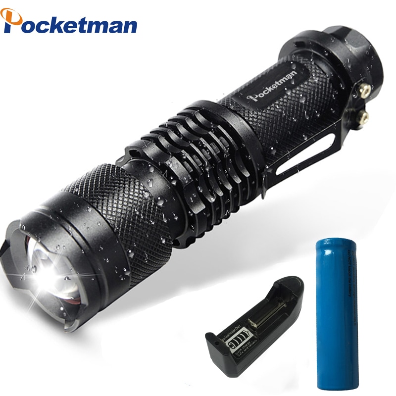 Mini LED Zaklamp 4000LM Q5 T6 L2 LED Zaklamp Instelbare Focus Zoom Flash Light Lamp gebruik 14500 en 18650 batterij geef cadeau