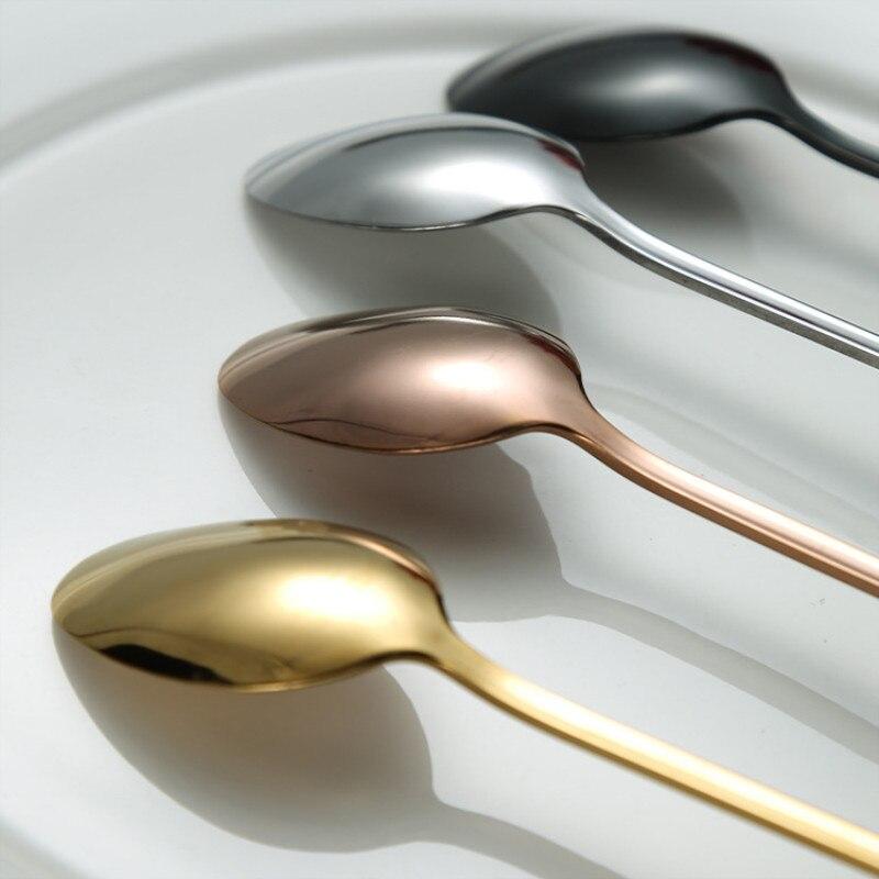 1pcs Stainless Steel Coffee Spoon Long Handle Tea Spoons Dessert Spoon Ice Cream Spoon Kitchen Drinking Flatware