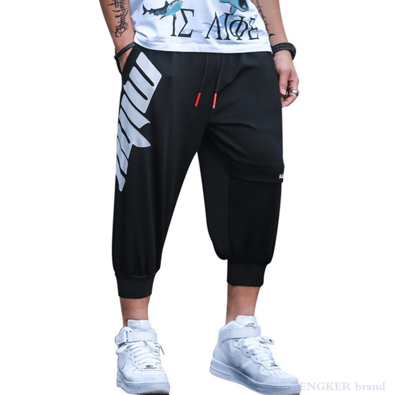 Plus size men's fat pants casual pants plus fat increase cropped pants fat people fat fat summer pants 130 kg 6x: 6XL