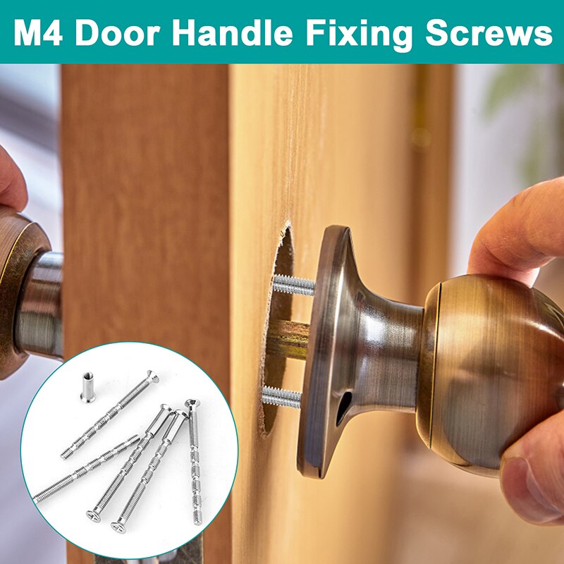 M3 M4 Door Handle Screws Nickel Plated Connecting Fixing Sleeve Bolts Male to Female Screws for Escutcheons Door Handle Knobs