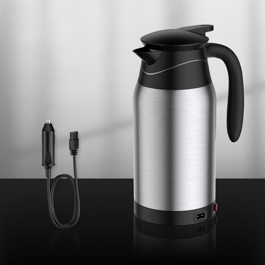 Gourde chauffe-eau électrique en acier inoxydable, 12/24V, 1000ml, pour le thé, le café, pour les voyages, la voiture ou le camion