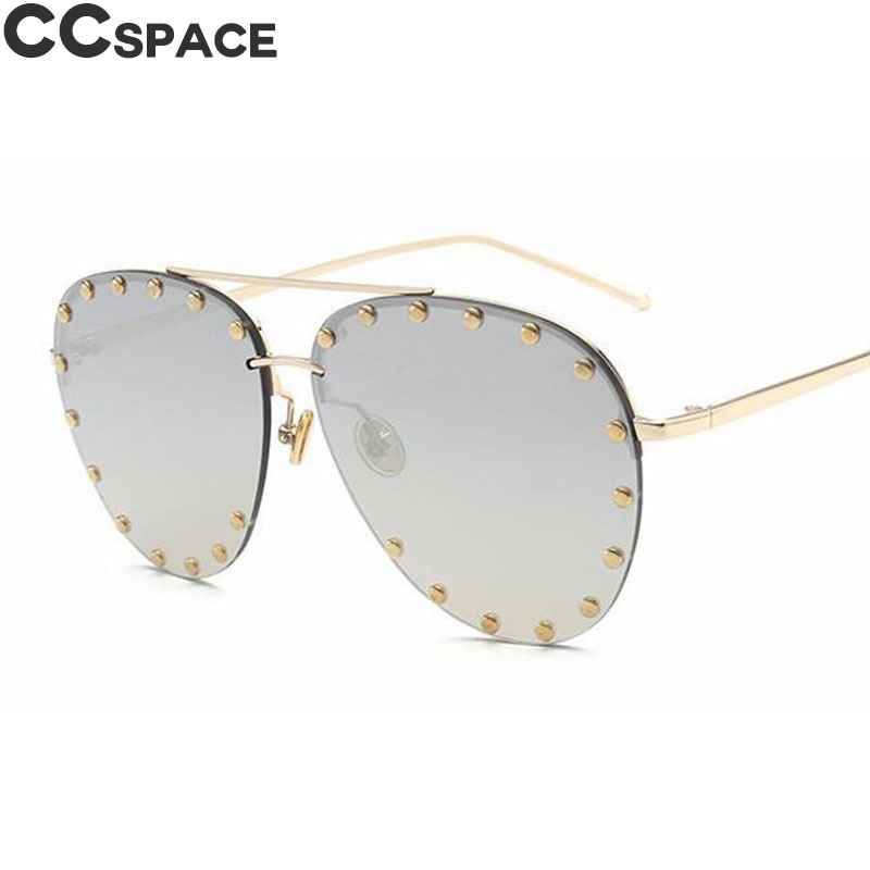 46423 Luxury Oversized Pilot Sunglasses Women Big Frame Sun Glasses Eyewear UV400 Retro Brand