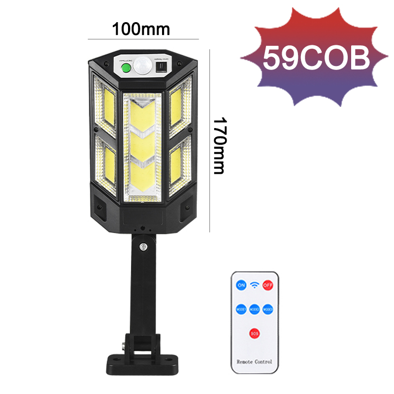 Solar LED Motion Sensor Lamp Outdoor Waterproof Garden 3 Sensing Modes Wall Light For Patio Yard Porch Balcony Fence Exterior: 59COB