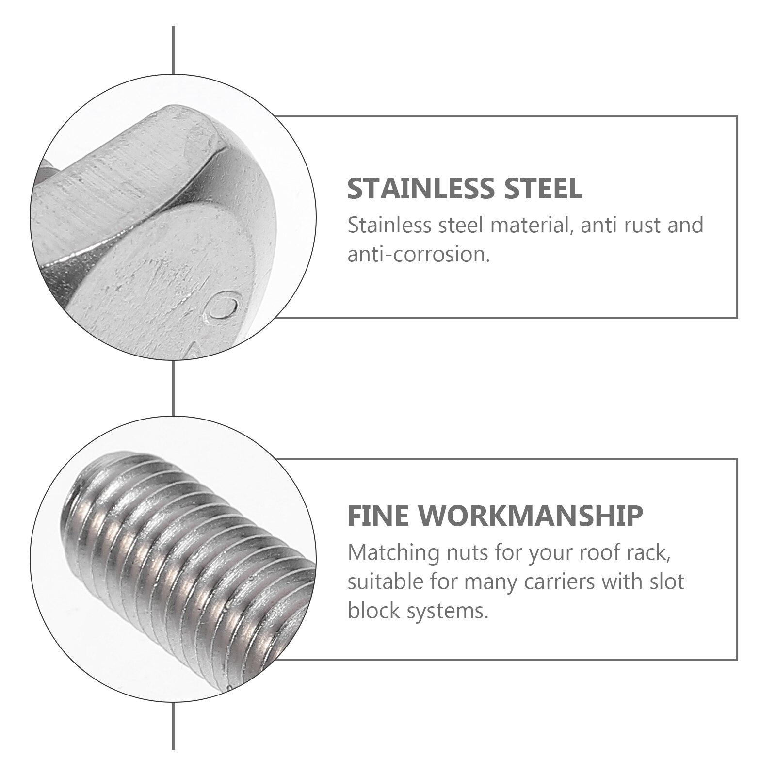 4pcs Practical Long Stainless Steel Machine Screw Bolts Clamp Screw Square Head Screws