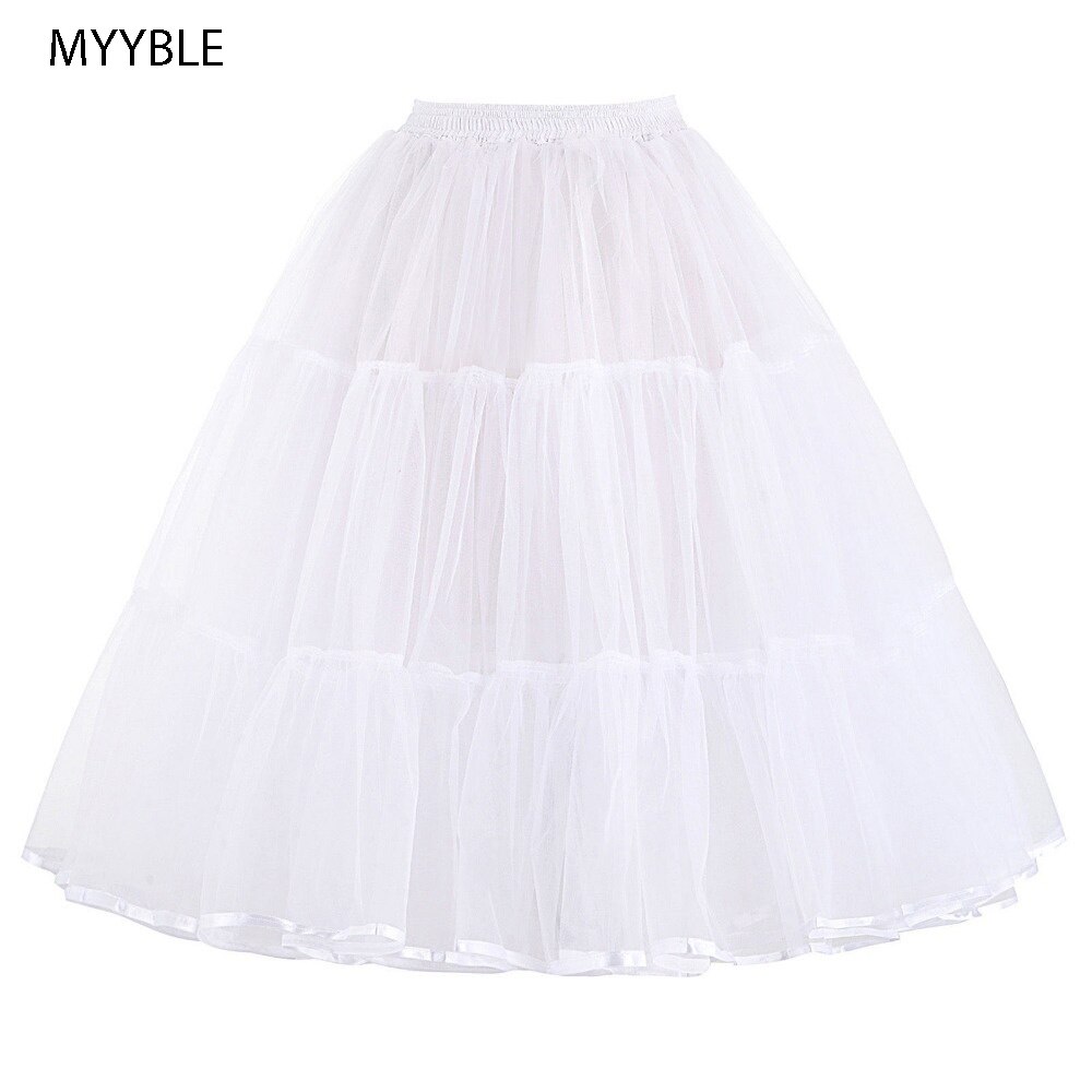 Sommer underkjoler hævet organza nederdel retro vintage kjole underskørter kvinder hoops plus size dans crinoline underkjole hvid