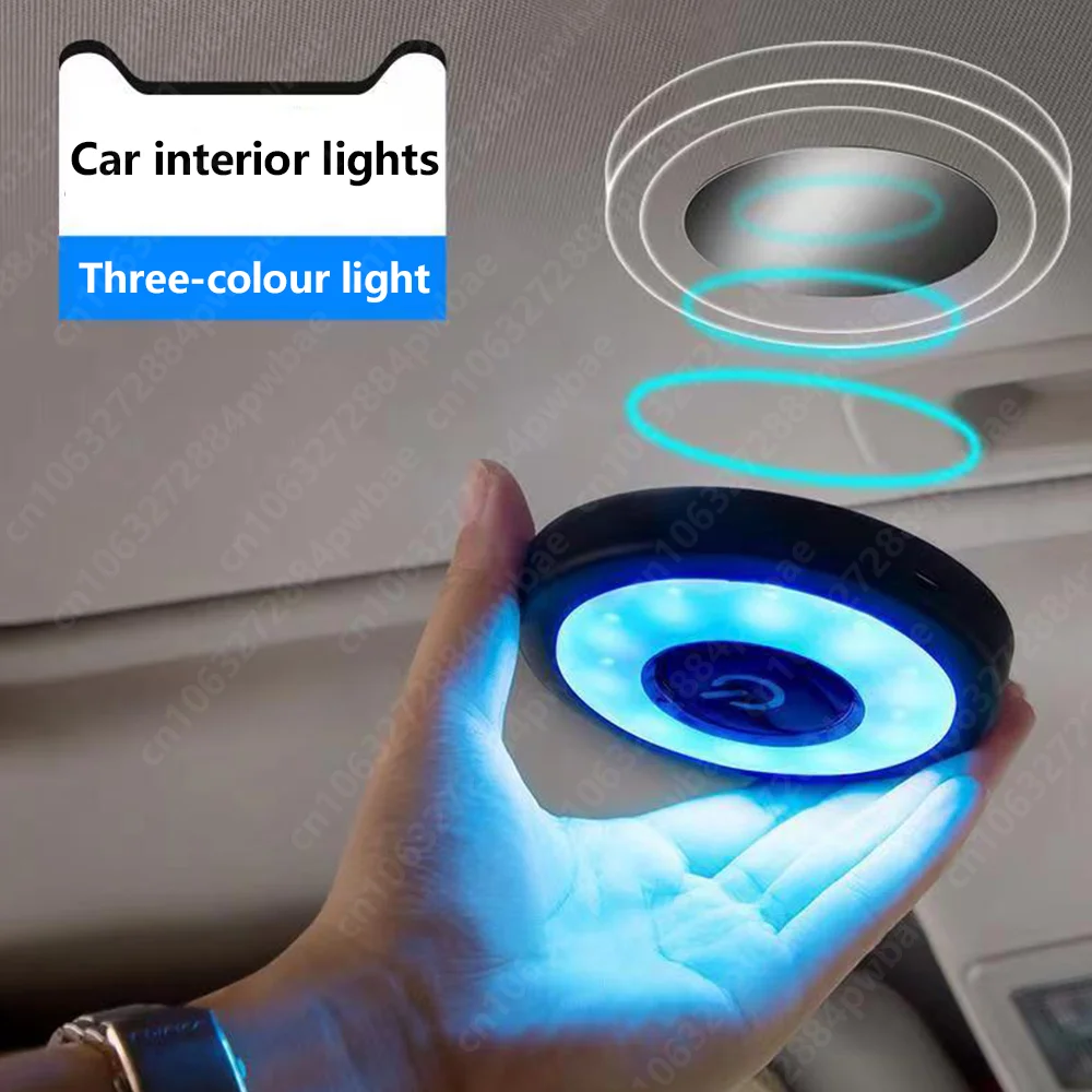 Lámpara de techo con luz ambiental Interior para coche, luz de lectura para coche, LED recargable, luz nocturna de estilo automático para fiestas familiares de automóviles