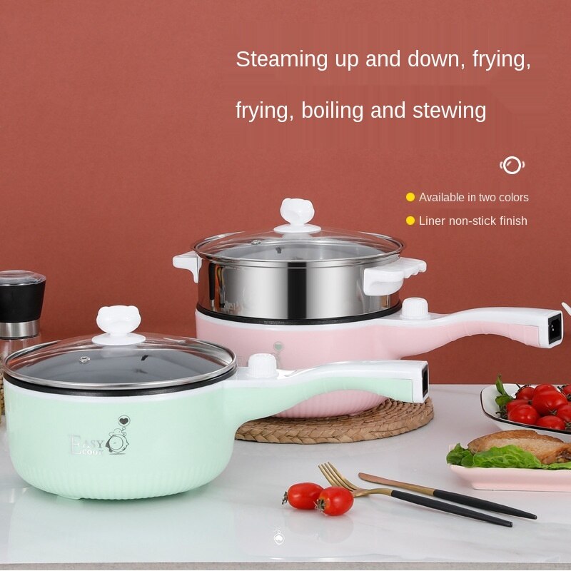 Electric cooker single handle electric pot student dormitory mini small electric frying pan long handle multi-functional
