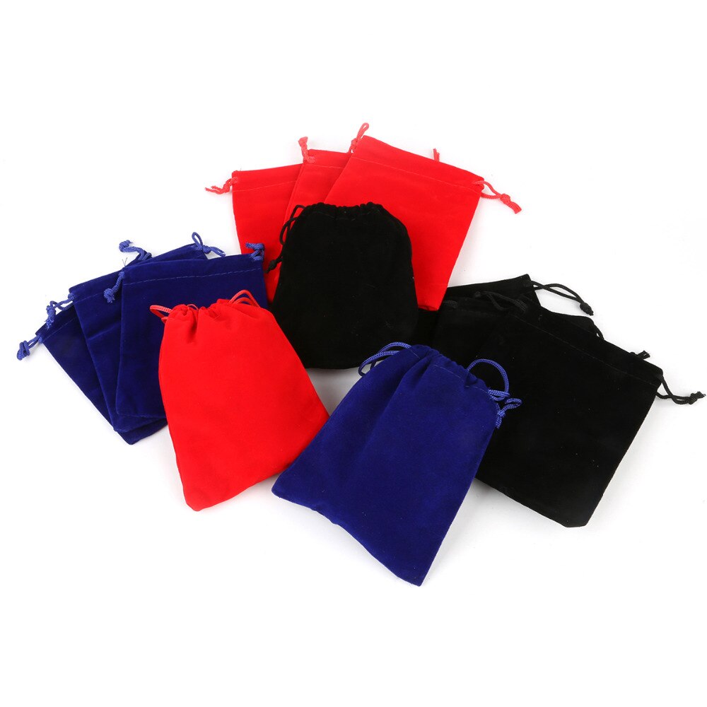 Rood/Zwart/Donkerblauw 10*12 cm 5 pcs Fluwelen Verpakking Koord Pouch Zak/Sieraden Tas kerst/Huwelijkscadeau Bead Container Opslag