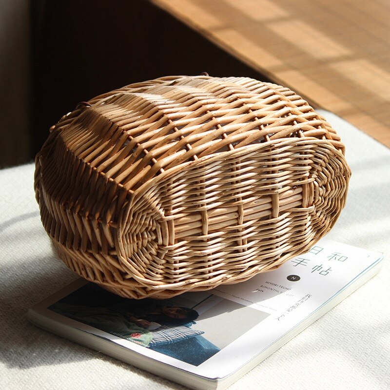 NUOVO-Nastri arco cravatta superiore-maneggiare di Vimini corda Rurale Naturale casuale Fatti A Mano in Rattan Intrecciato Borse Arco Tondo