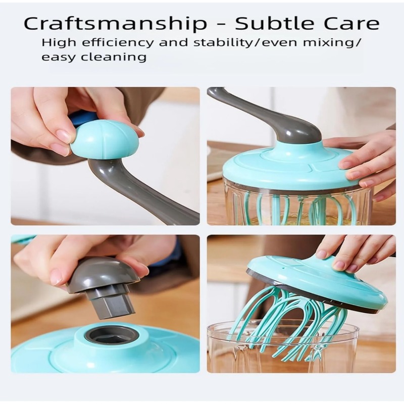 Egg Beater Hand Mixer Semi-Automatic Egg Whisk Milk Frother Handheld Egg Mixer Hand Cranked To Beat Egg Whites Baking Tool