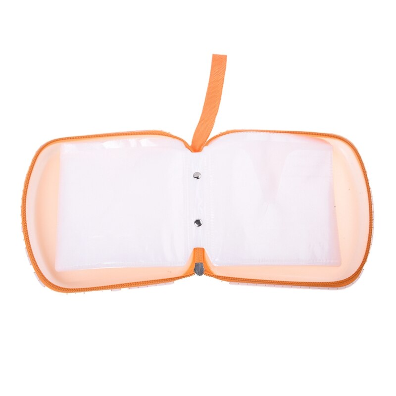 RISE-2 Pcs 40 Disc CD DVD VCD DJ Storage Media Holder Sleeve Case Hard Box Wallet Carry Bag, Orange &amp; Black