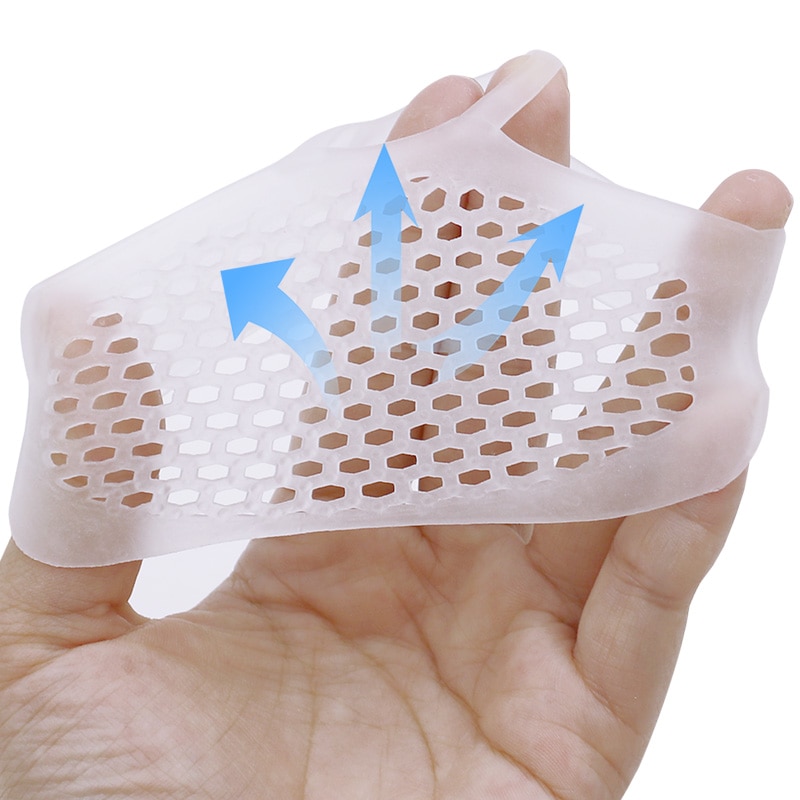 1 paar Silikon Hacke Pads Weiche Vorfuß Halbe Elle Pads unsichtbar Hohe Ferse Schuhe Rutschfeste Pads Schmerzen Linderung