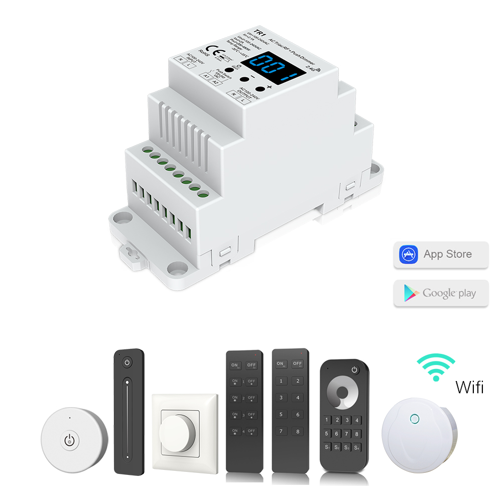 AC Triac LED Dimmer 220V 230V 110V Wireless RF 2.4G Remote Control Dimmable Push Switch Smart Wifi Dimmer Switch LED Lamp Bulb