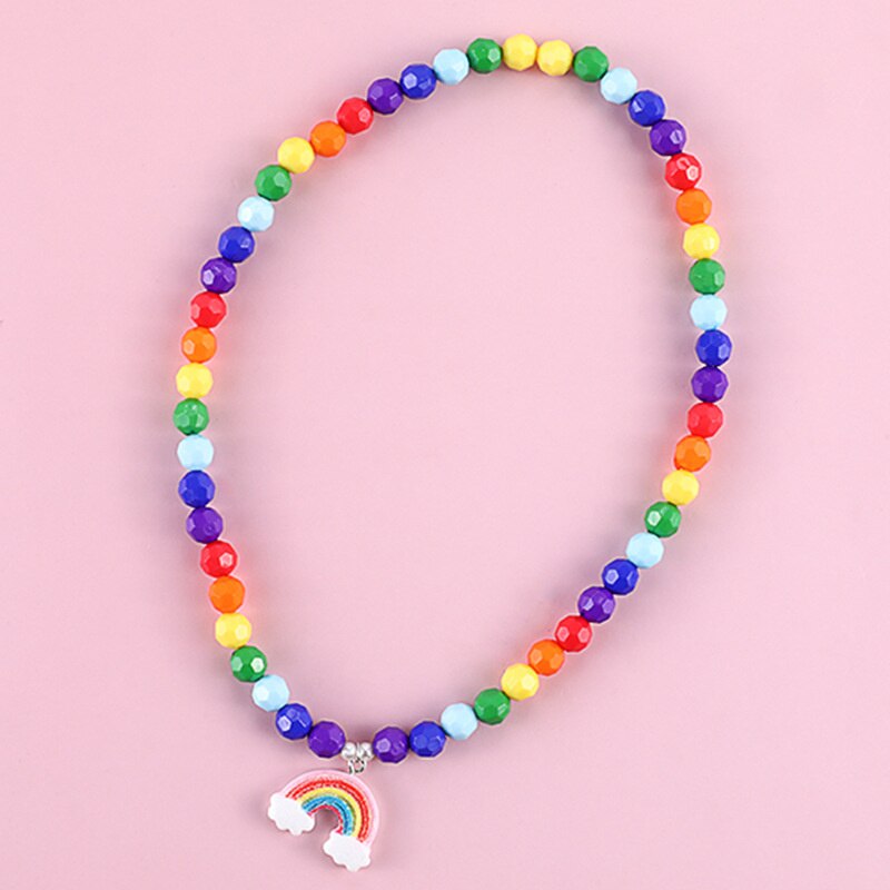 Makersland Snowflake Rainbow Beaded Necklace Cute Charm Pendant Jewelry Accessories Jewelry Necklace For Children: DKNL0081