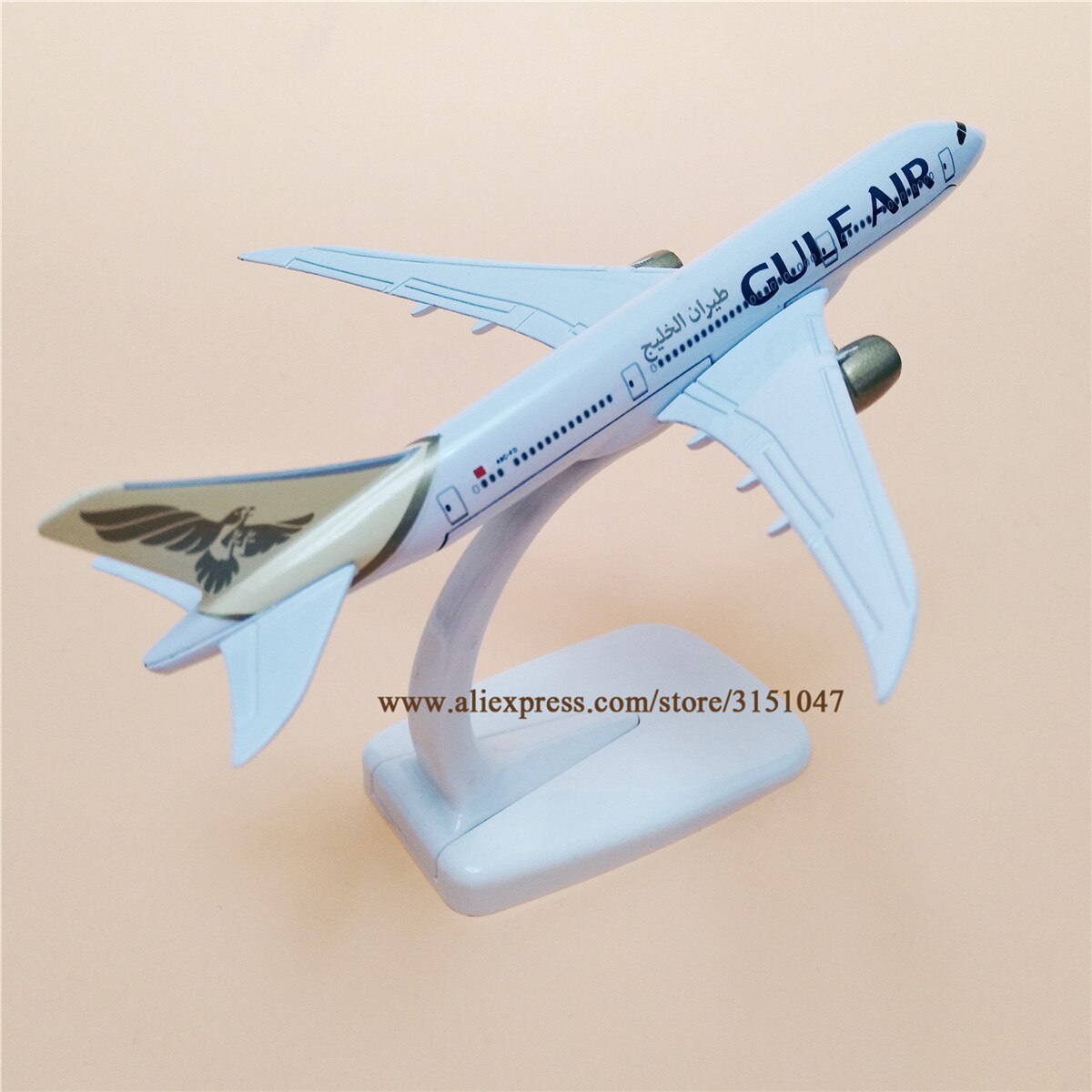 Legering metall gulf air  b787 flygbolag flygplan modell gulf boeing 787 airways planmodell flygplan barn 16cm