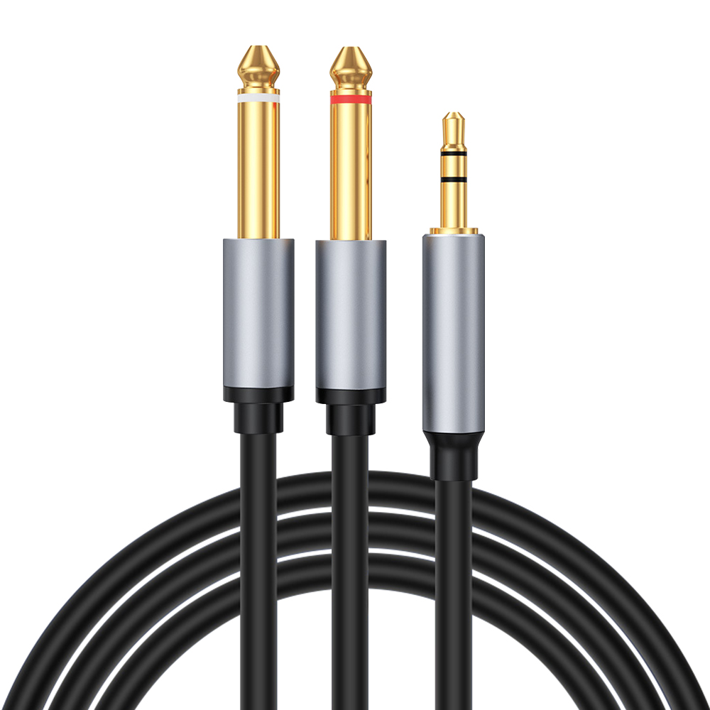 3.5mm Naar Dubbele 6.35mm TRS AUX Kabel 6.5mm Y Splitter Audio Adapter Connector Voor Mixer Versterker 1/4 inch Jack Draad 2/3/5 Meter: 5m