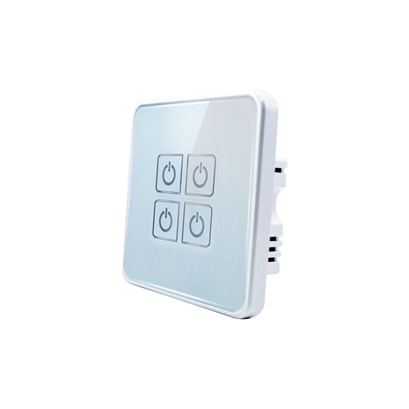 ZIGBEE Tuya EU Standard 4 Gang Smart Touch Switch Tempered Glass Panel Wall Light Switch Work With Alexa Google Home: Default Title