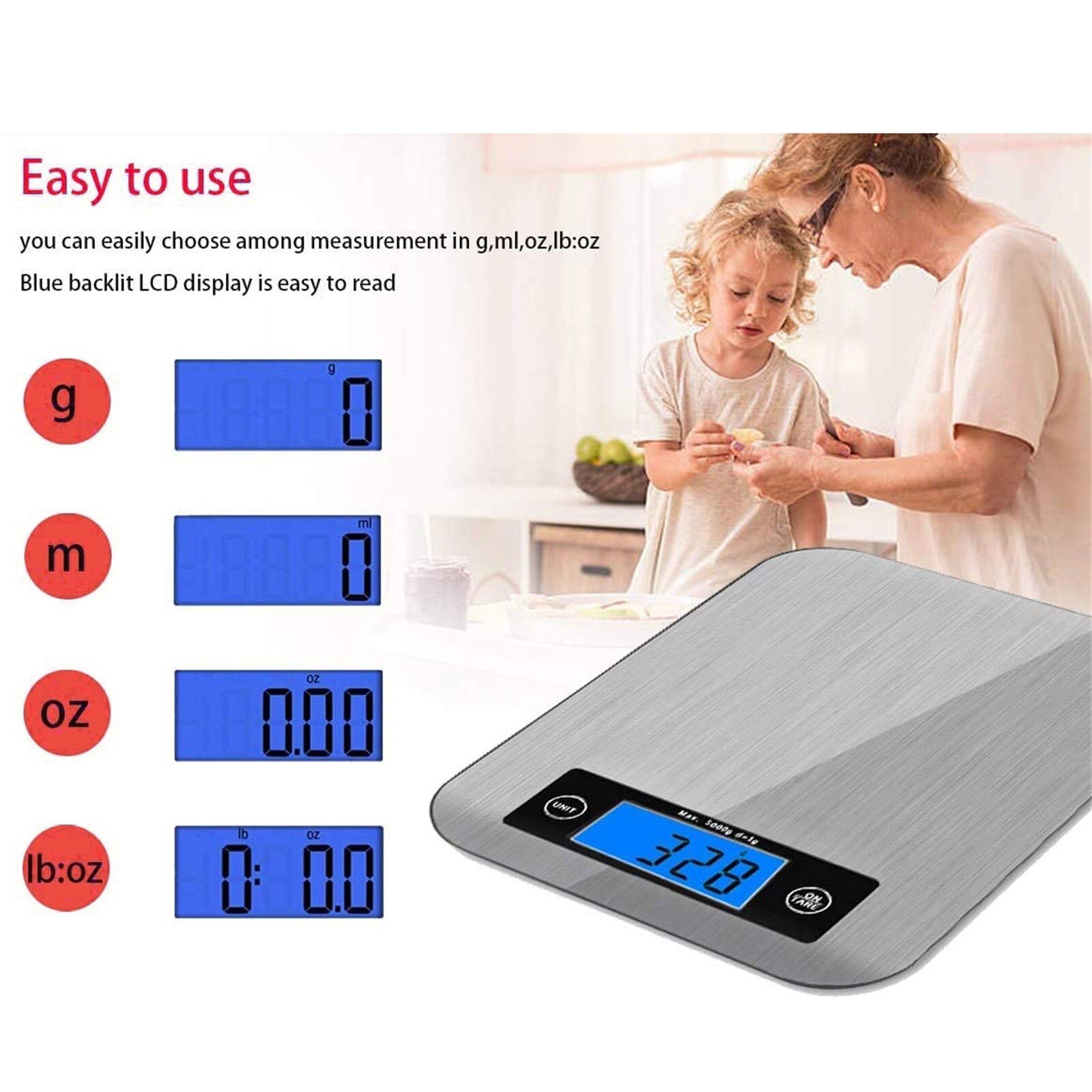 Digital Kitchen Baking Scale Household High Precision Electronic Weigh Multifunction Cookin Scale with LCD Display#35
