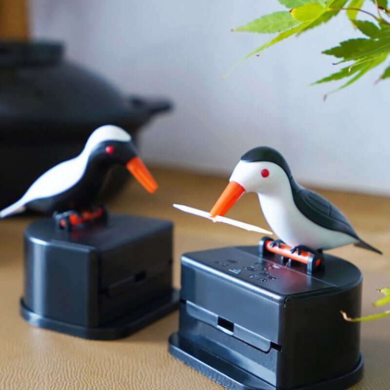 Kleine Vogel Automatische Tandenstoker Dispenser Tandenstoker Container Leuke Tafel Decoratie Ornament Keuken Accessoires Willekeurige Kleur