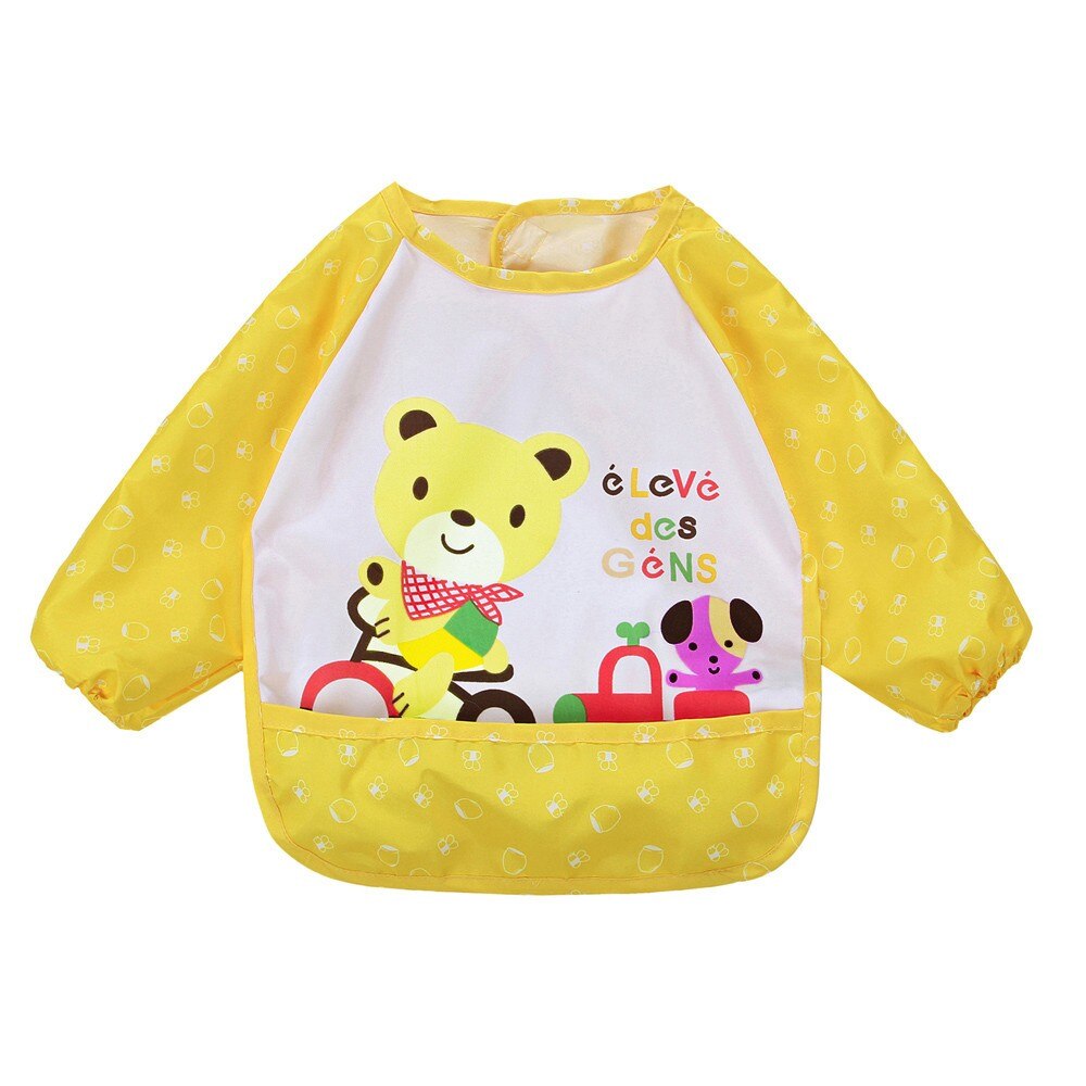 Heißer Baby Lätzchen Kleinkind Jungen Mädchen Langarm Brief Wasserdichte Fütterung Kunst Schürze Bib Baby Zeug Smock babador bandana yl
