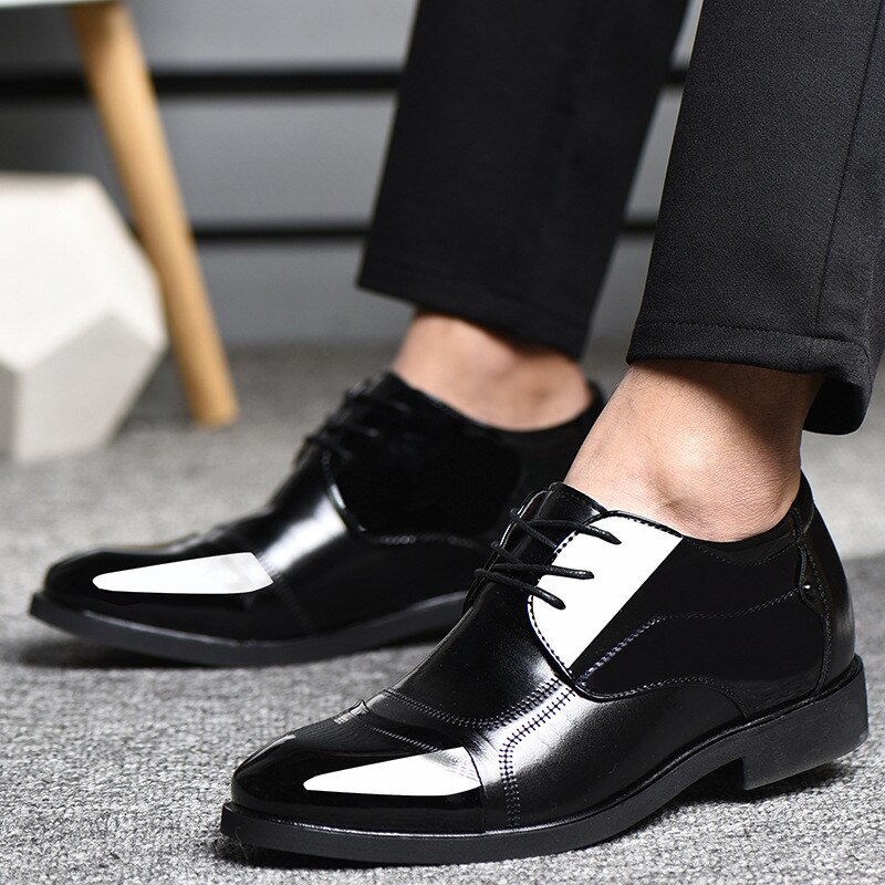 Mens Dress Shoes High Heels 6CM Formal Leather Shoes for Men Brand Italian Wedding Men Shoes Lace Up Zapato Oxford