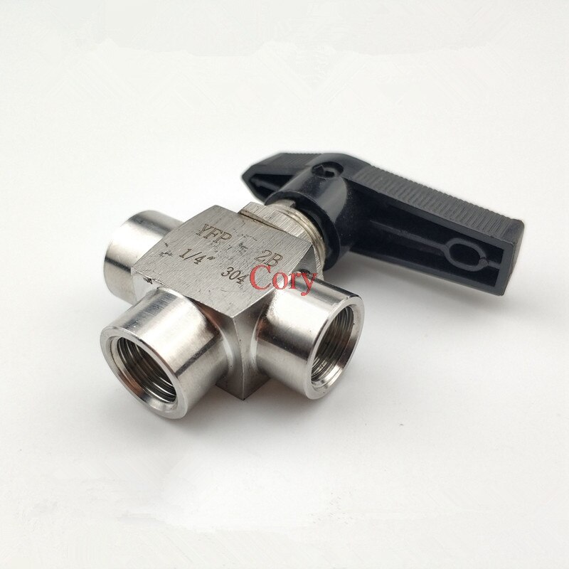 Válvula de bola de tres vías, rosca hembra G1/8 &quot;G1/4&quot; G3/8 &quot;G1/2&quot; G3/4 &quot;BSP, acero inoxidable 304, YFP-2B de temperatura de alta presión, 1 ud.
