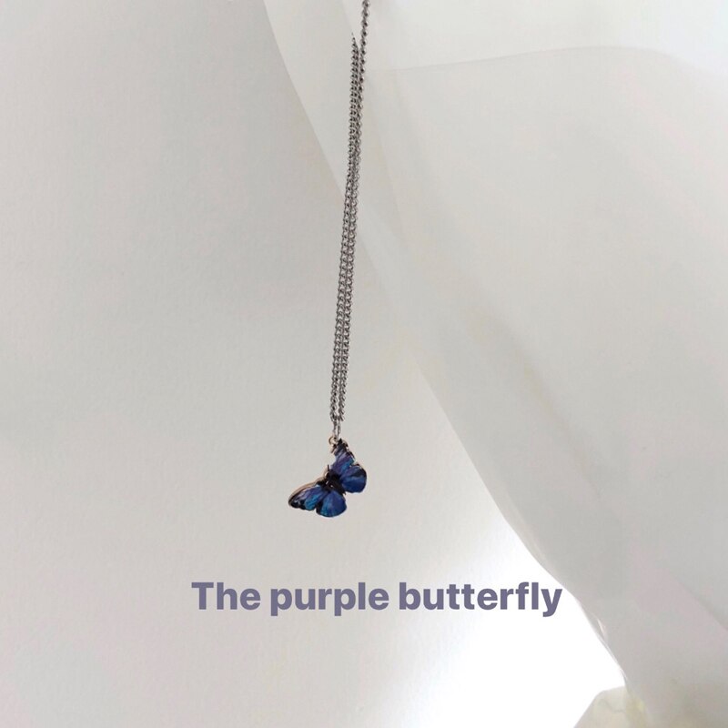 HUANZHI Neue Gebühr Harajuku SchöNe Mini Bunte Schmetterling Anhänger Halsband Kurze Halskette Für Frauen Mädchen Partei Schmuck: 2  Halskette