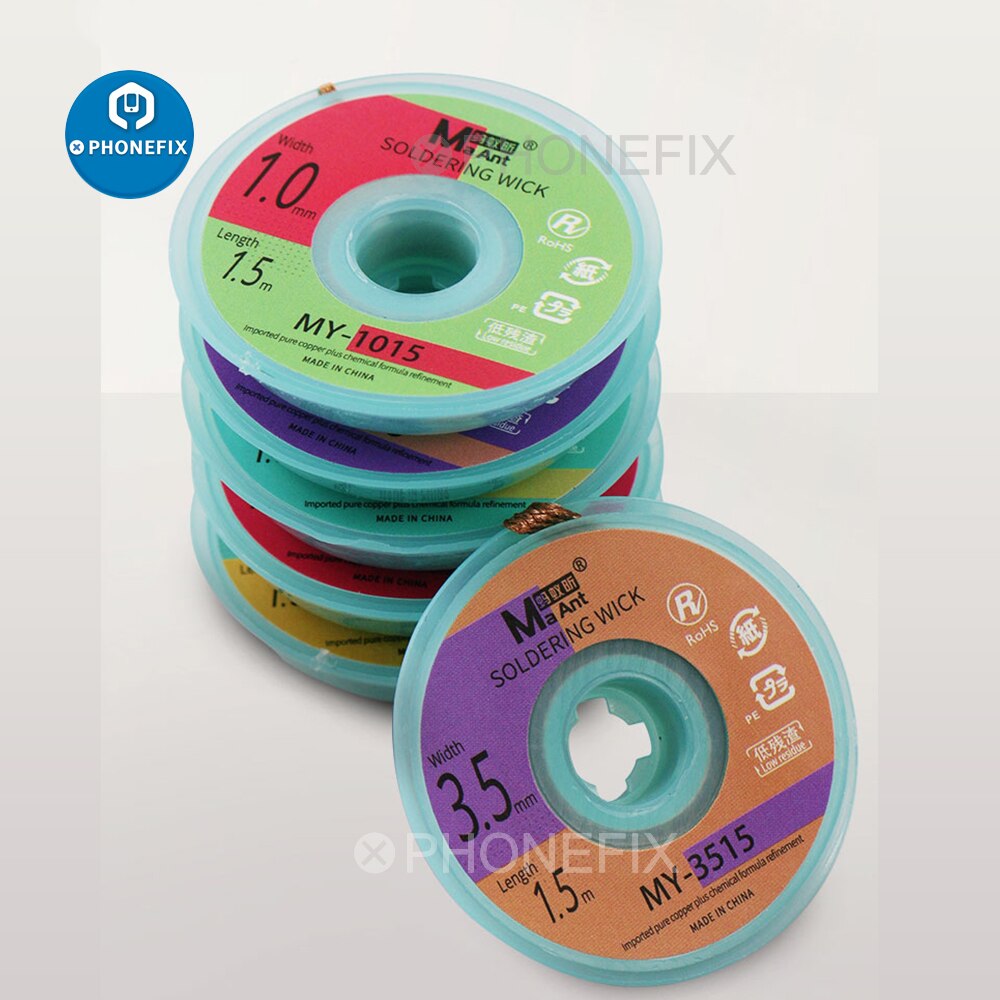 MaAnt Wash-Free Desoldering Braided Coper Wire Soldering Wick RMA Solder Flux BGA Desoldering Wire Soldering Absorption Wire