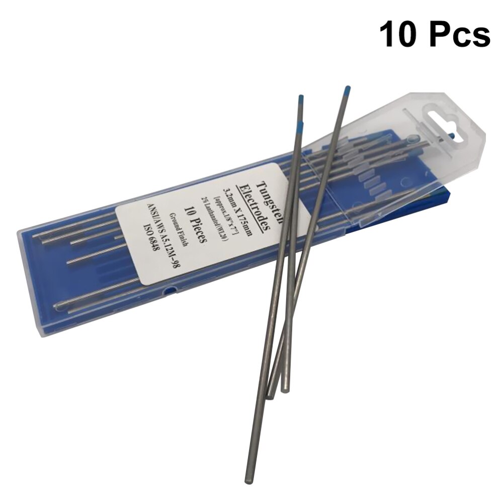 10pcs/1 Bag TIG Welding Tungsten Electrodes 2% Lanthanated WL20 Tungsten Electrode Welding Rods (1.0MM x150MM)