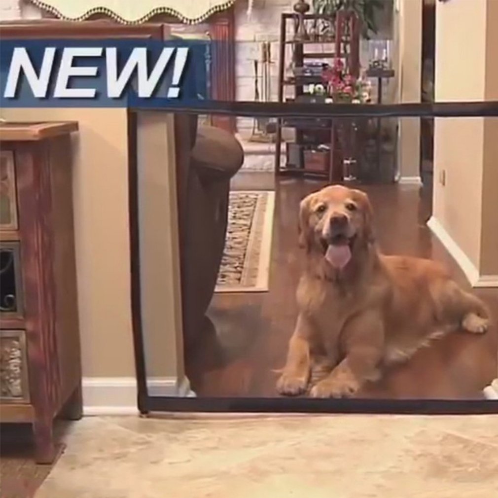 Dog Gate Safe Guard Safety Enclosure Dog Fences Dog Gate The Ingenious Mesh Magic Pet Gate Isolation Network Black