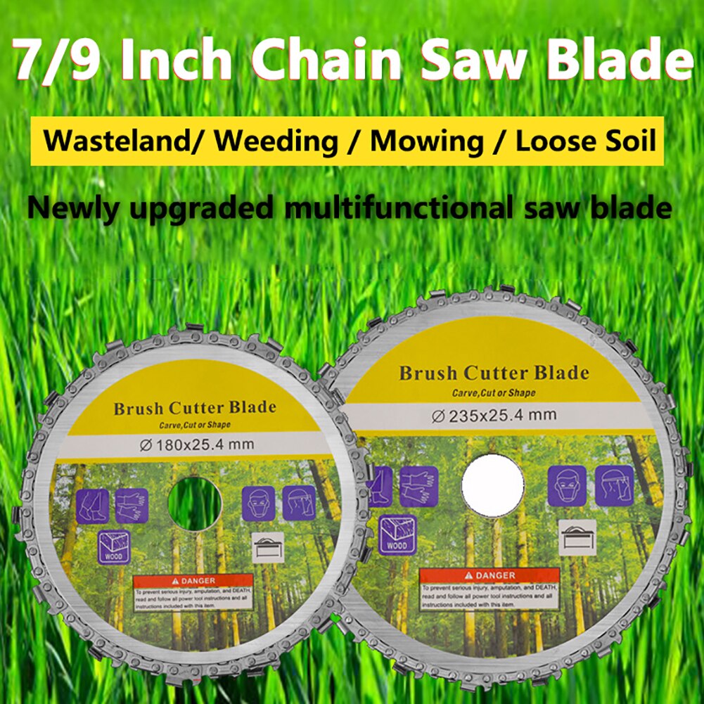 7/9 pouces meuleuse scies à chaîne disque bois chaîne plaque outil multi-fonctionnel sculpture sur bois disque Angle outil de meulage