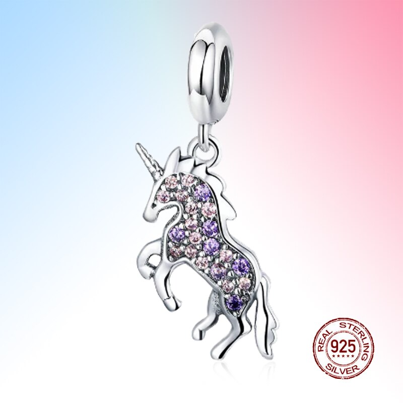 muszla delfin flaming karp placki krab jednorożec urok bijoux emaliowane koraliki 925 srebro oryginalny patelnia bransoletka dama DIY biżuteria: WT1296