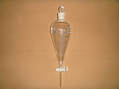 500 ml Glas Peervormig Scheitrechter, druppeltrechter met Schaal