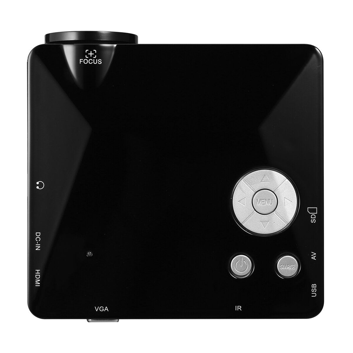 Excelvan bl -18 mini led projektor multimediedisplay understøtter 1080p smartphone bærbar dvd tv boks med hdmi vga av sd usb port: Sort