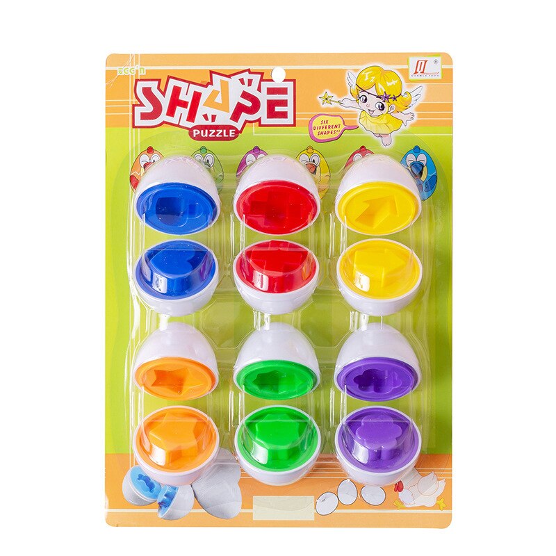 Forma quebra-cabeça brinquedos do bebê 13 24 meses inteligente ovo correspondência brinquedo de simulação educacional das crianças para o presente de natal de páscoa: Cardboard Packed