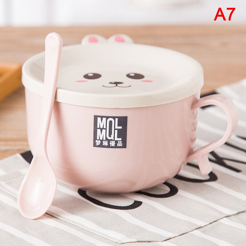 Stainless Steel Double Ramen Bowl Instant Noodle Bowl Anti-scalding Cute Rabbit: 7