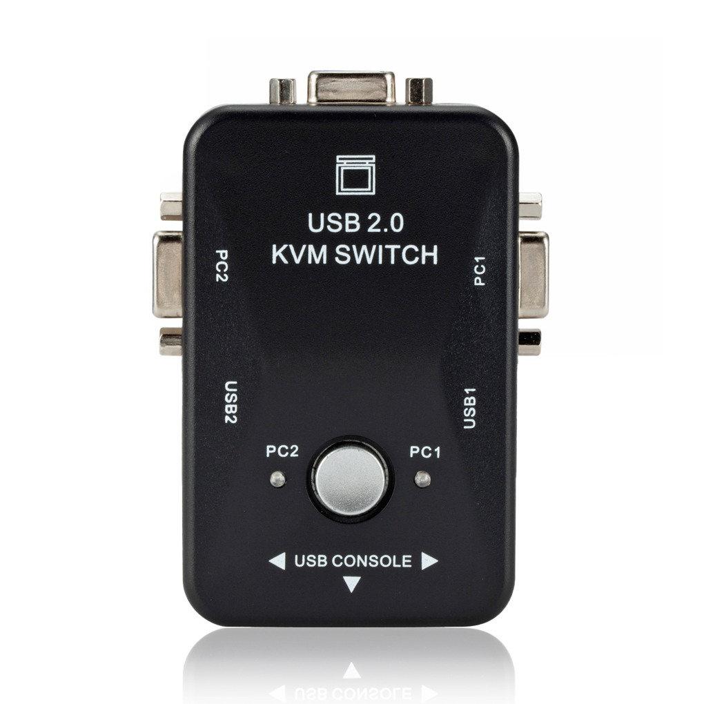 KVM Switch Box 2 Port 1920x1440 Keyboard Mouse Switcher Replaceable Splitter Plastic Electronic Improvement Adapter