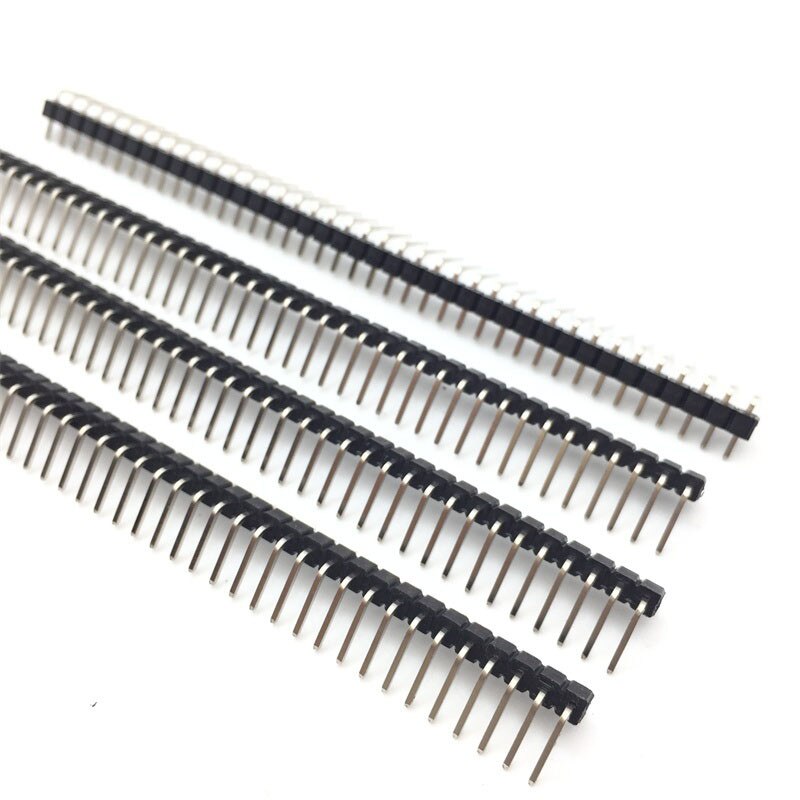 10 stk 1x 40 pinner 2.54 mm rettvinklet enkeltrads pinnehode hann 90 gradere nålkobling