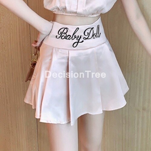 Meisje japanse koreaanse student schooluniformen strik satijnen jk shirt matrozenjurk vrouwen kawaii zoete geplooide rok pak set: Rok / M