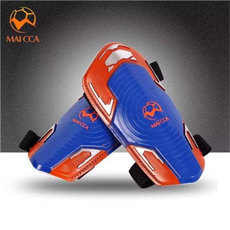 Maicca profissional caneleiras de futebol protetor de perna de futebol shin guard jogador formação luz espuma macia esportes equipamentos jogo: Azul marinho