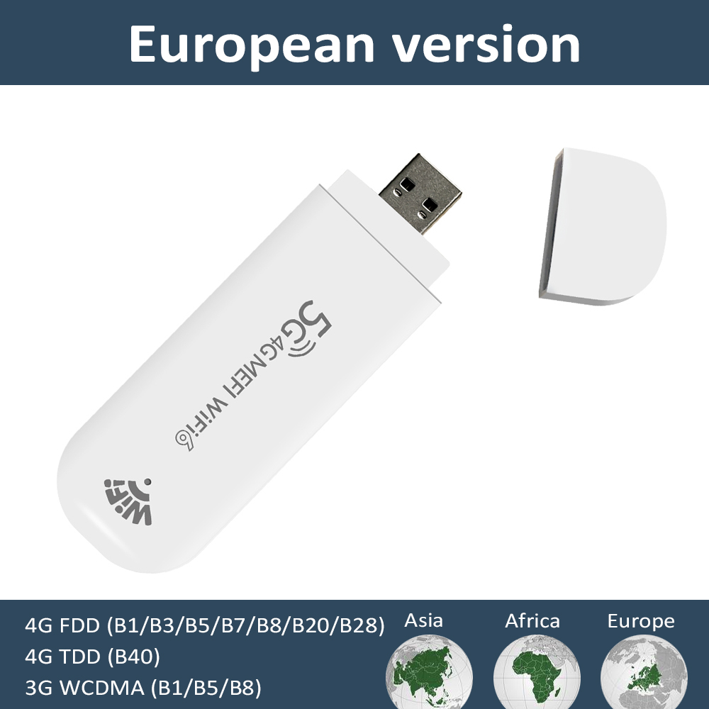 TIANJIE MF782D 4G USB Wifi Modem Portable WiFi Hotspot LTE SIM Wireless Router Cat4 150Mbps For Home/Car Use MIMO technology: WHITE