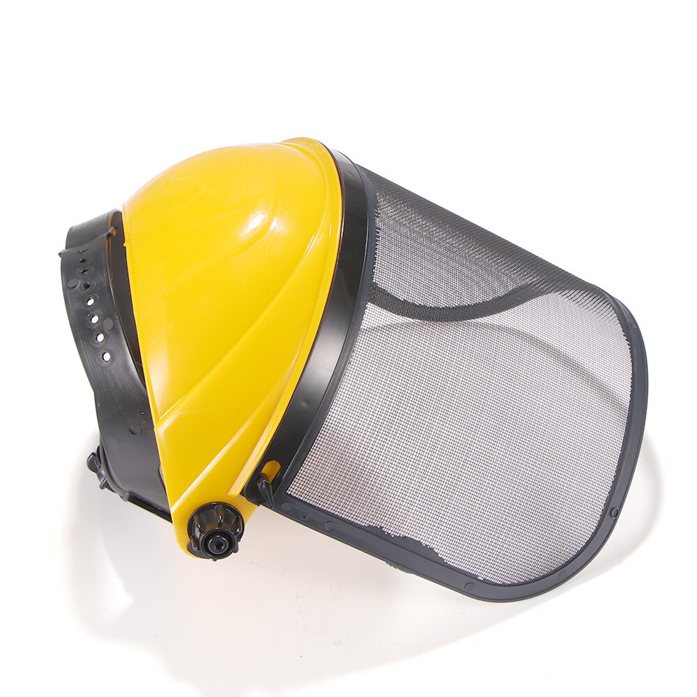 Cortador de césped de jardín, casco de seguridad con visera de malla de cara completa para desbrozadora de registro, protección forestal de