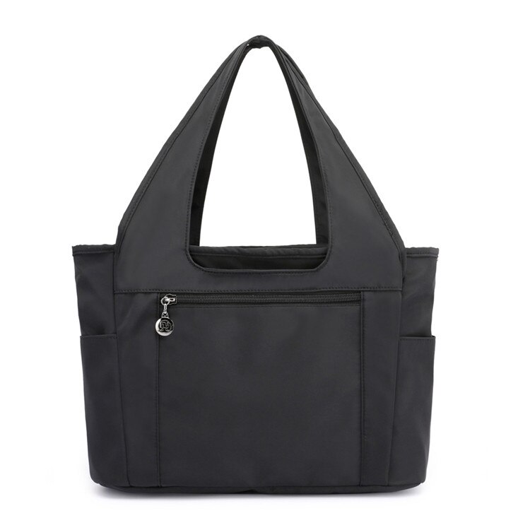 Sac à main souple pour femme, sacoche de étanche en nylon, cabas Simple, bourse multi-couleurs, nouvelle: Black