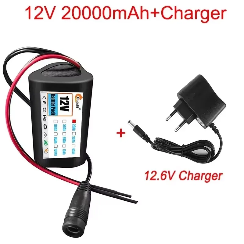 Batterie Li-ion Rechargeable 12V 18650, 2000mah, 3S1P, avec panneau de Protection des cellules au Lithium BMS + chargeur 12.6V: Violet