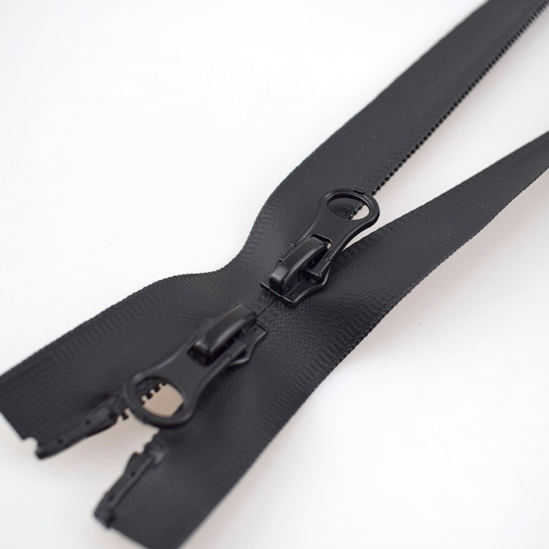 2pc Meetee 5# 20-100cm Waterproof Invisible Zippers Open End Double Slider for Sewing Reverse Outdoor Jackets Clothing Accessory