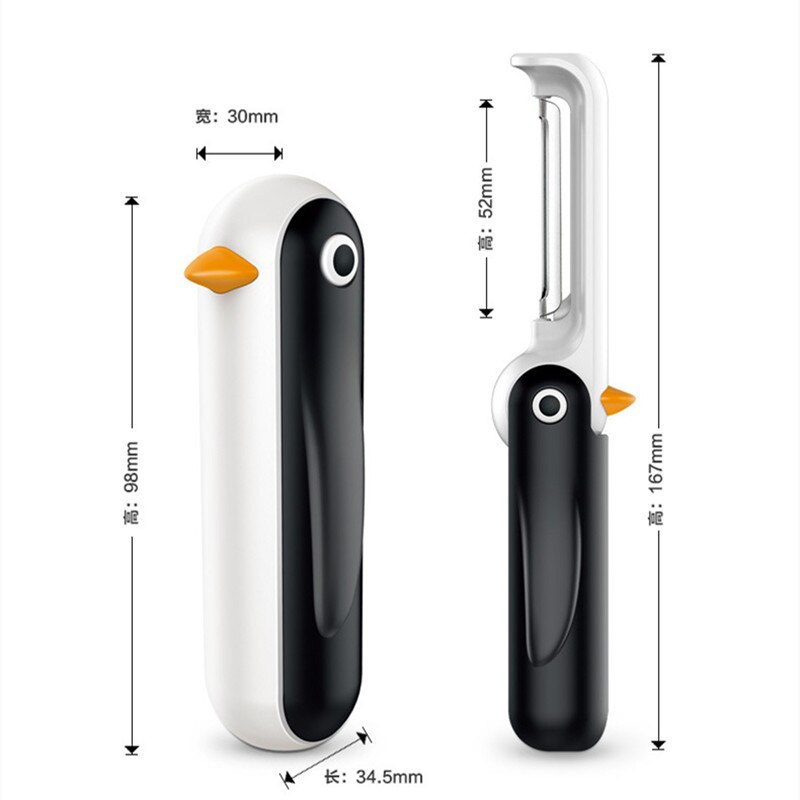 Grappig Multifunctionele Pinguïn Groentesnijder Dunschiller Maïs Cutter Wortel Shreder Aardappel Wortel Rasp Keuken Tool Corkscrew